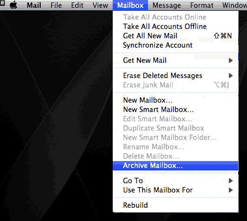 Step 1 How to backup e-mail form Mail on Mac - Step 1 of 2