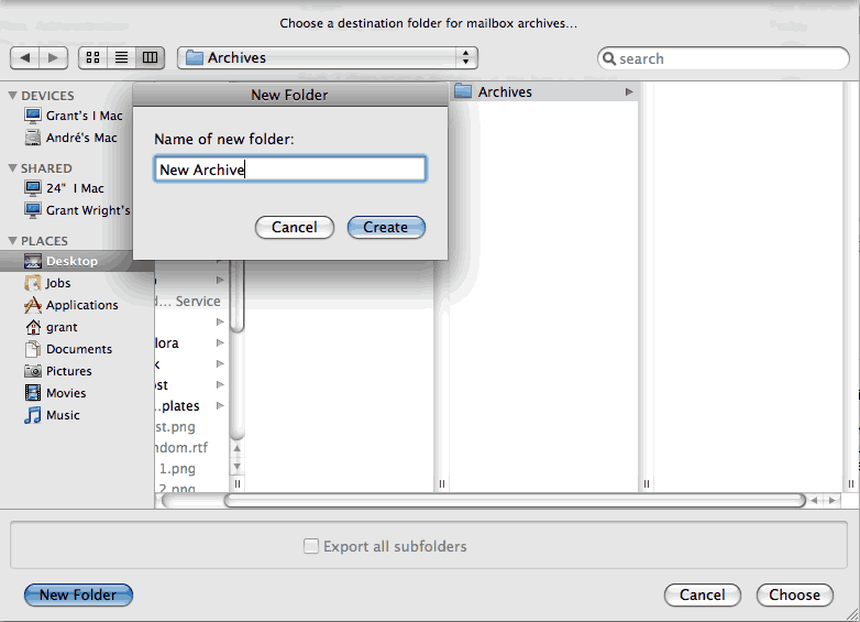 Step 2 How to backup e-mail form Mail on Mac - Step 2 of 2