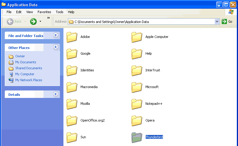 Step 2 How to backup e-mail form Mozilla Thunderbird - Step 2 of 3