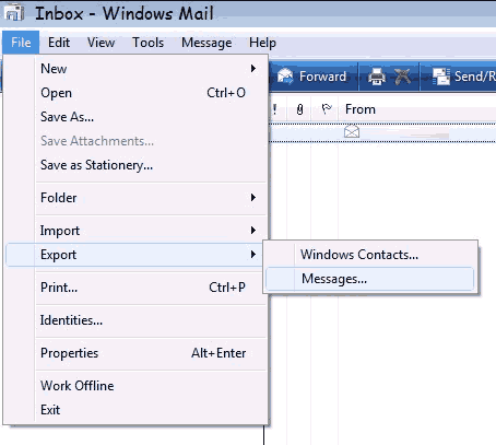 Step 1 How to backup e-mail form Microsoft Mail on Vista - Step 1 of 6