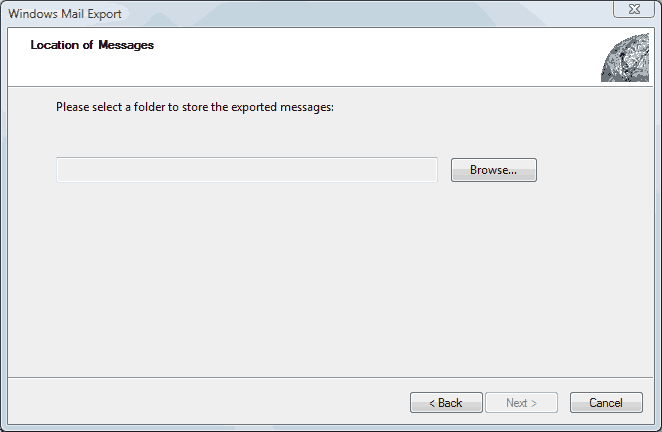 Step 3 How to backup e-mail form Microsoft Mail on Vista - Step 3 of 6