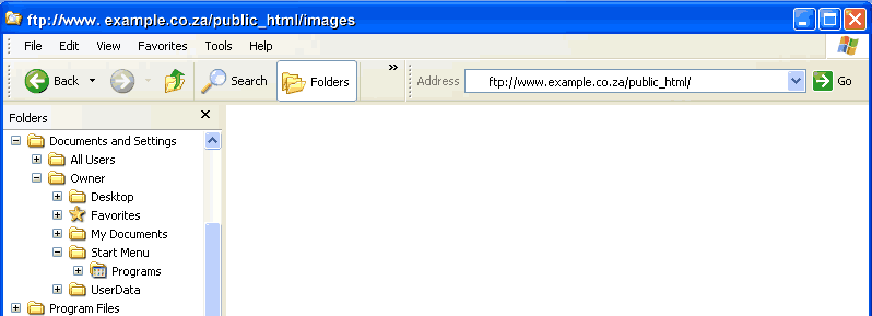 Step 2 How to Windows Explorer to upload files to your site - Step 2 of 6