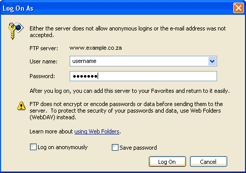 Step 3 How to Windows Explorer to upload files to your site - Step 3 of 6