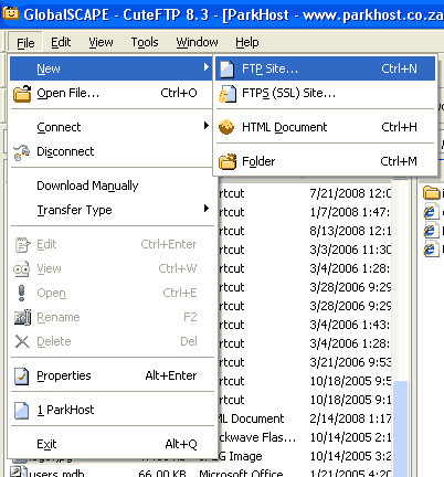 Step 1 How to use Cute FTP to upload files to your site - Step 1 of 4