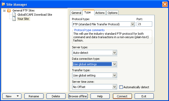 Step 3 How to use Cute FTP to upload files to your site - Step 3 of 4