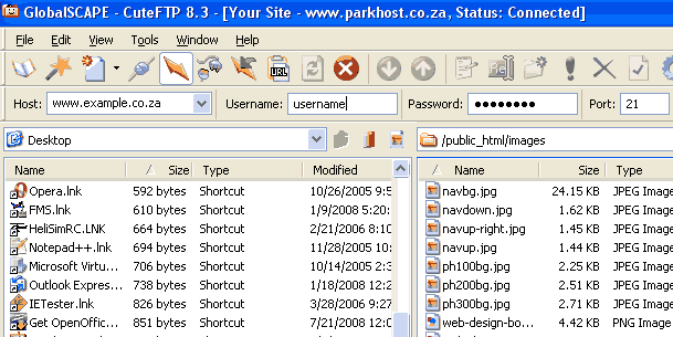 Step 4 How to use Cute FTP to upload files to your site - Step 4 of 4
