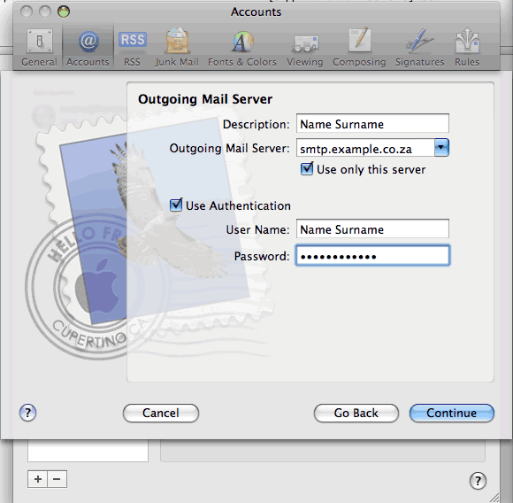 Step 5 Set up an e-mail account on Mac Mail - Step 5 of 6