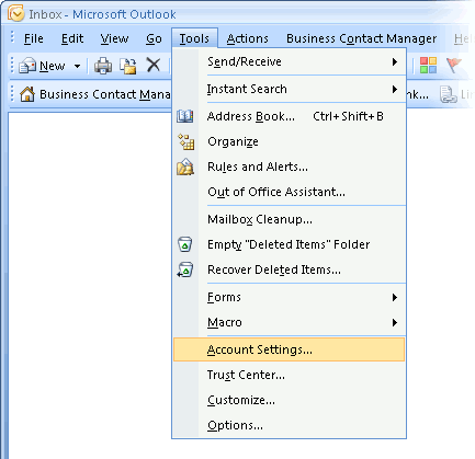 Step 1 Set up an e-mail account on Microsoft Outlook 2007 - Step 1 of 9