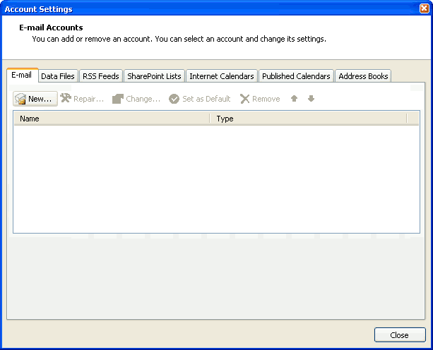 Step 2 Set up an e-mail account on Microsoft Outlook 2007 - Step 2 of 9