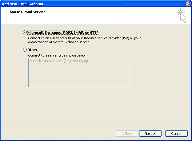 Step 3 Set up an e-mail account on Microsoft Outlook 2007 - Step 3 of 9