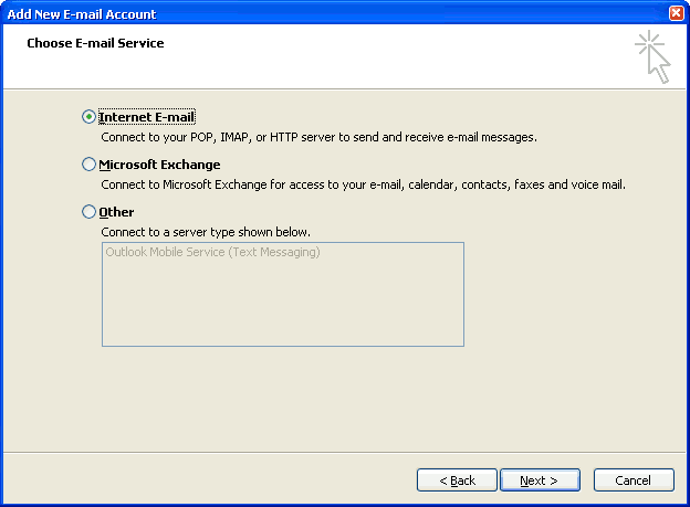 Step 5 Set up an e-mail account on Microsoft Outlook 2007 - Step 5 of 9