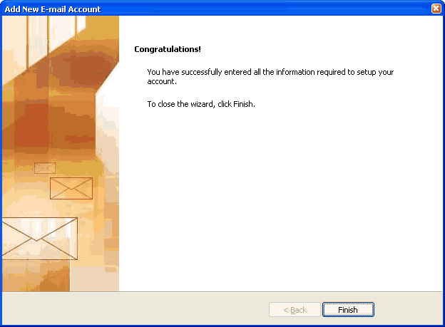 Step 9 Set up an e-mail account on Microsoft Outlook 2007 - Step 9 of 9