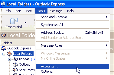 Step 1 Set up an e-mail account on Microsoft Outlook Express - Step 1 of 10