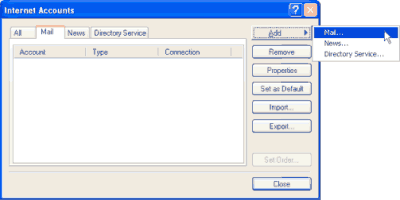Step 3 Set up an e-mail account on Microsoft Outlook Express - Step 3 of 10