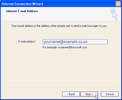 Step 5 Set up an e-mail account on Microsoft Outlook Express - Step 5 of 10