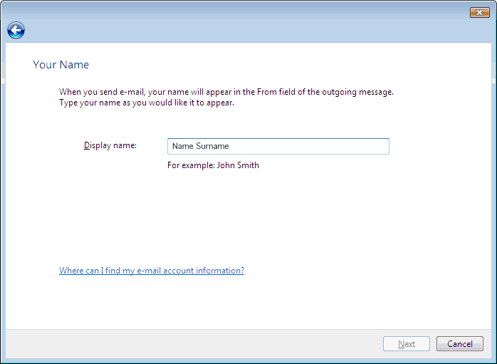 Step 4 Set up an e-mail account on Windows Mail - Step 4 of 10