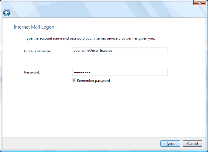 Step 7 Set up an e-mail account on Windows Mail - Step 7 of 10